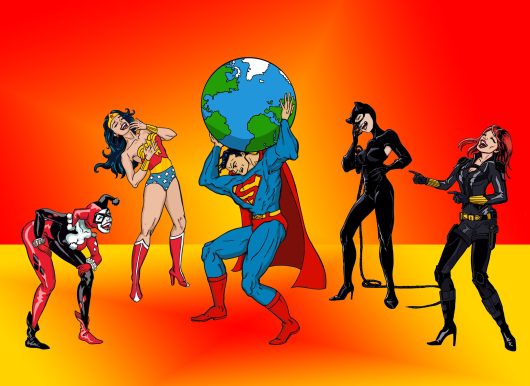 Héros, superman et supergirls, planète, développement durable